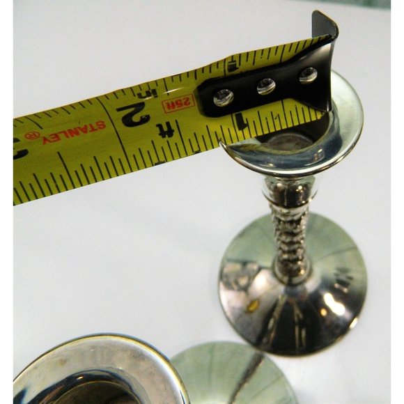 Falstaff Silver Plated Candlesticks Made Spain Twisted Vine Mid Century Set  2 - Picture 9 of 12